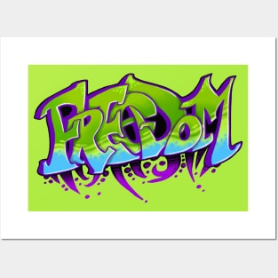 Freedom Graffiti Lettering Posters and Art